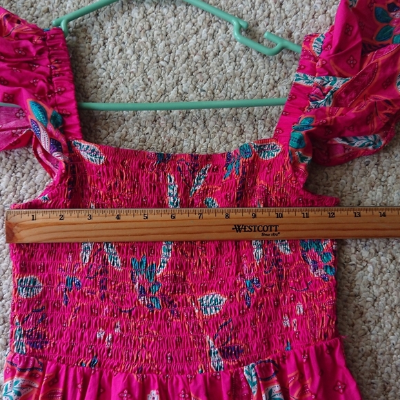 Sugarlips Pink Smocked Flutter Sleeve Sundress size XS - Picture 10 of 15